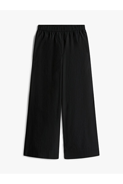 Tommy Hilfiger POPLIN WIDE LEG PANT Dámské černé kalhoty - WW0WW45891