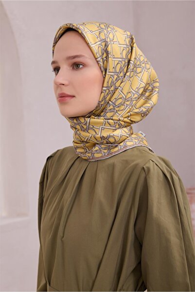 Belli Geometric Pattern Twill Silk Scarf 4214D