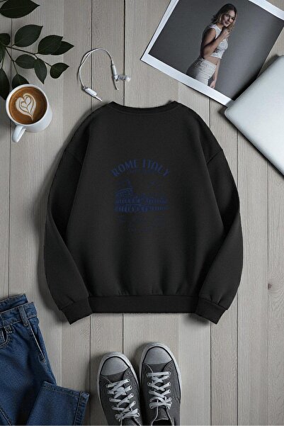 uyguntarz Унисекс Рим Италия Дизайн Печатна велосипедна блуза с качулка