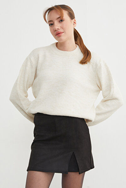 Fulla Moda Basic Crew Neck Casual Knit Sweater