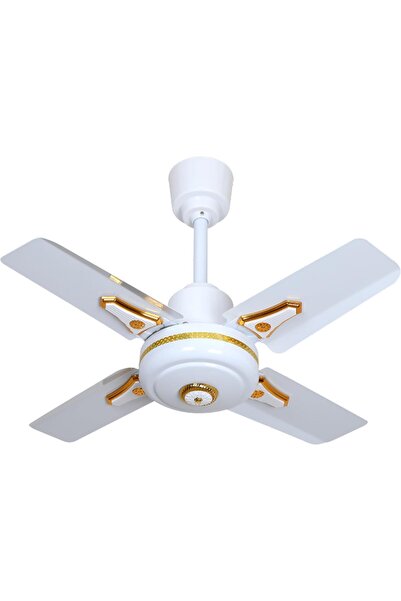 Other مروحة سقف داخلية V.MAX Modi مقاس 60 سم باللونين الأبيض والذهبي مع لمسة نهائية بيضاء وشفرات صنوبر قابلة للعكس، 3