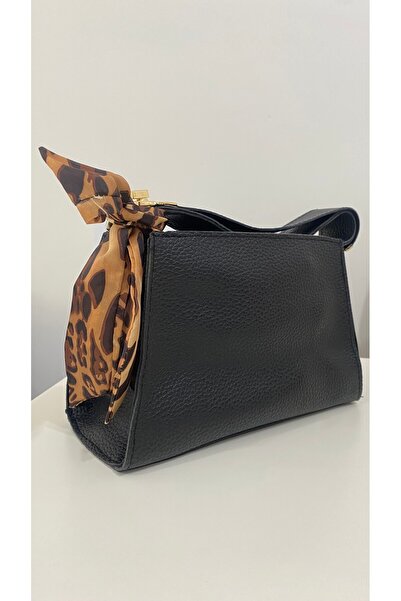 Ergün Stylish Women's Black Hand and Shoulder Bag with Scarf / Purse / Should...