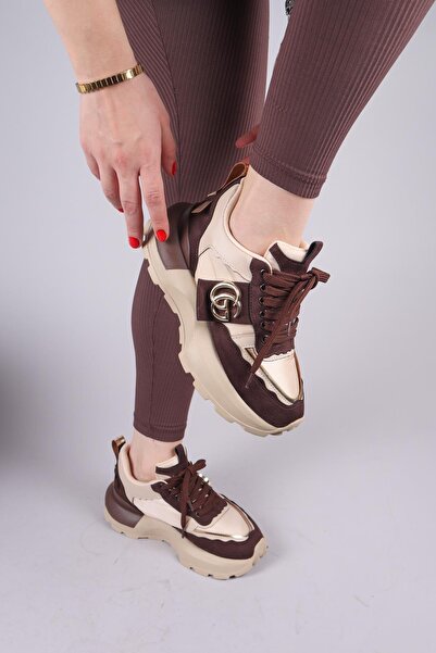 Birikon Reps Buckle Suede Parachute Paneled Sneakers Brown