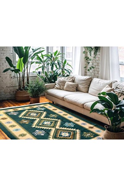 OEM Woven reversible rug, jute, size 120 x 180 cm, Green ROMB