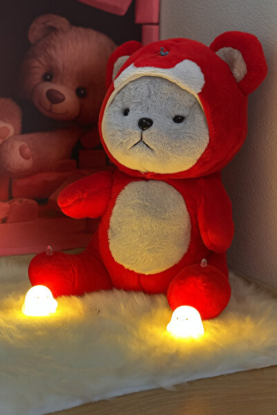 SYS PREMİUM kapşonlu pufi Ayıcık 50cm - Peluş ayı, En iyi uyku arkadaşı - Sevimli Dost