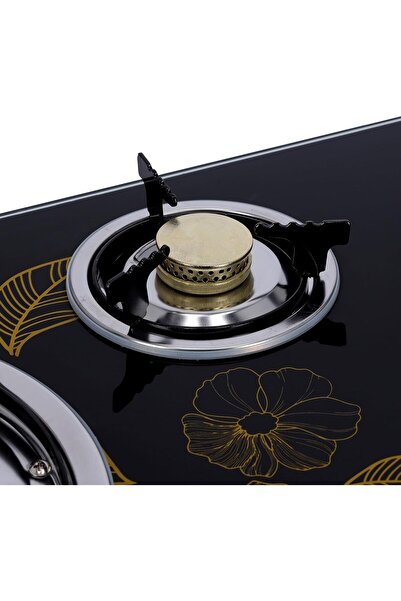 KRYPTON KNGC6060 3-Burner Gas Cooker with 7mm Tempered Glass (Black)