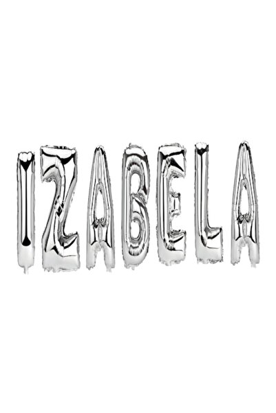 OEM Σετ μπαλόνια με γράμματα Izabela, ασημί, 40 εκ.