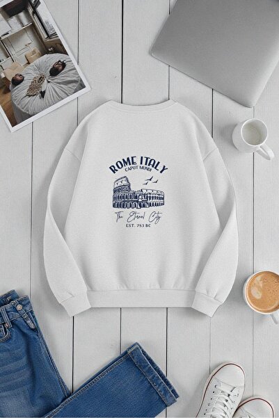 uyguntarz Унисекс Рим Италия Дизайн Печатна велосипедна блуза с качулка