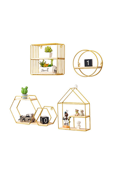 buz Rafturi decorative cu suporturi metalice aurii, diverse forme