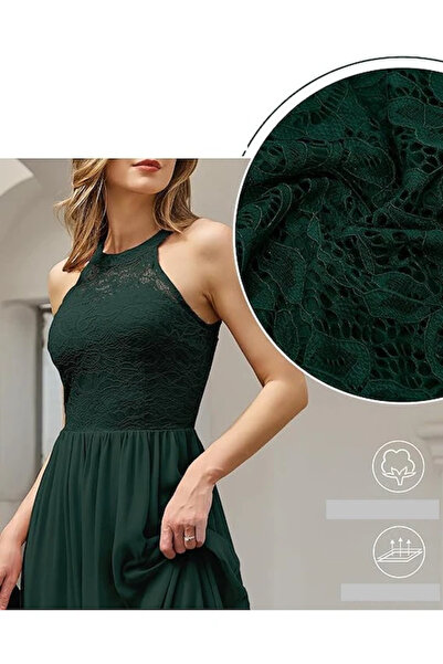 OEM Elegant long sleeveless lace and chiffon dress 2XL