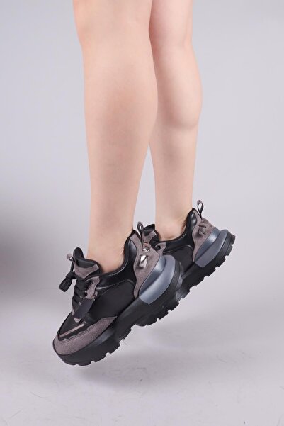 Birikon Reps Buckle Suede Parachute Paneled Sneakers Black