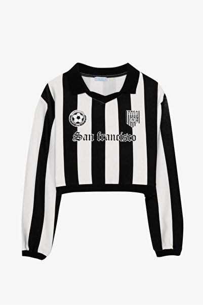 Quzu Μπροστά και πίσω με τύπωμα φούτερ μαύρο