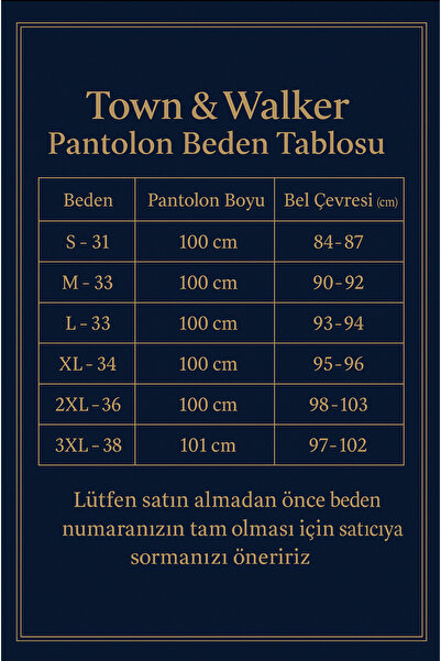 town walker Erkek Slim fit Kumaş Pantolon