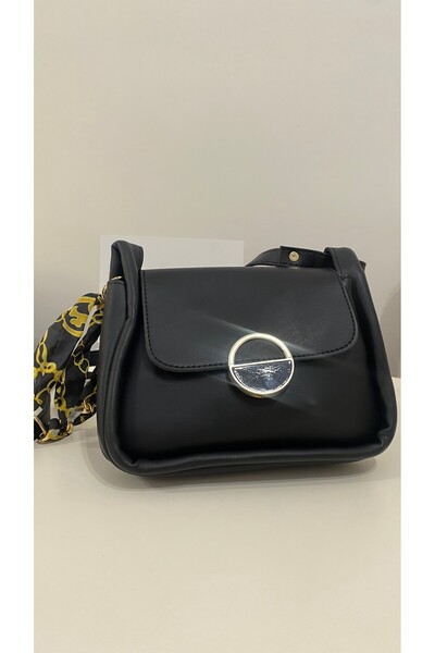 Ergün Stylish Scarf Women's Black Hand and Shoulder Bag / Purse / Shoulder Bag