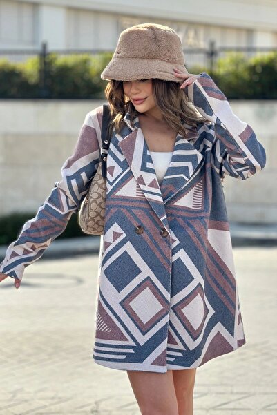 NEW LAVİVA سترة نسائية بتصميم مبطن بنقشة رقمية NEW700-3487