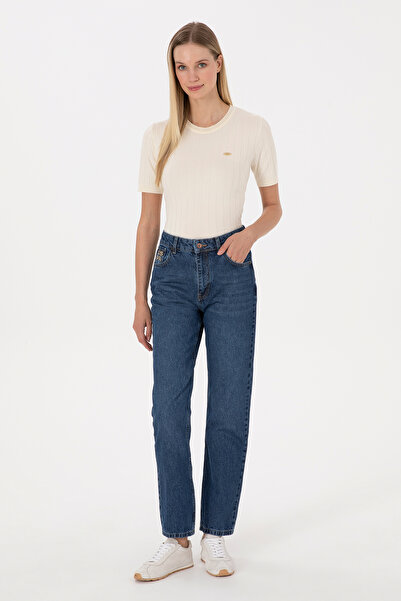 U.S. Polo Assn. Kadın Mavi Jean Straight Fit Pantolon 50316592-DN0022