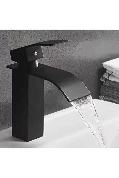 OEM Bathroom Sink Faucet, Waterfall Faucet, Stainless Steel, Mixer Tap, Height 182 mm, black