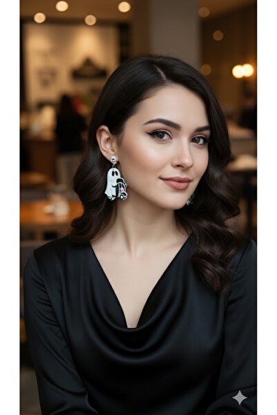 Lu Atelier Booride Biker Ghost Design Handmade Earrings – Halloween Themed –