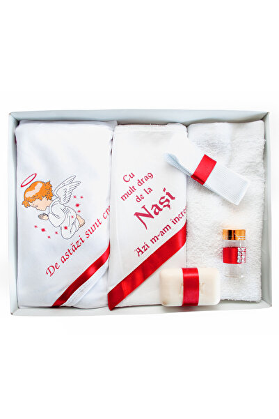 OEM Baptism set 6-piece personalized 'Today I was baptized' - Red - TPB-96