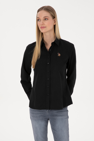 U.S. Polo Assn. Women's Black Long Sleeve Basic Shirt 50308043-Vr046