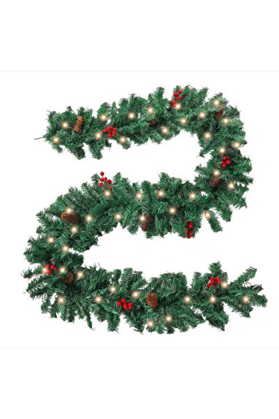buz Χριστουγεννιάτικη γιρλάντα με κράνμπερι και κώνους, τεχνητό έλατο, 2,7 μ.