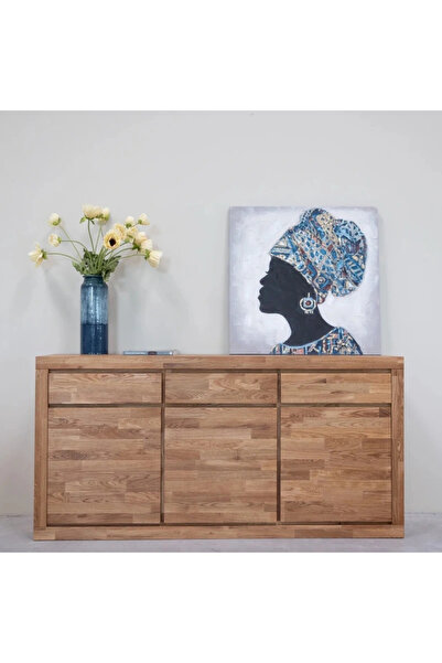 ŞafakMobilya Jorvik Masif Ahşap Natural Model Konsol