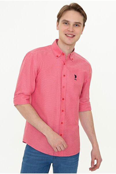 U.S. Polo Assn. Men's Red Long Sleeve Basic Shirt