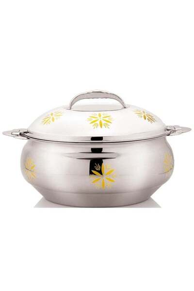 Generic Stride Sturdy and Durable Hotpot Stainless Steel Casserole Food Warmer with Lid - Reem