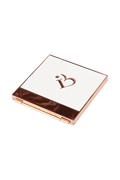unbranded Rose Gold Plated Double-Sided Square Foldable Pocket/Desk Cosmetic Mirror