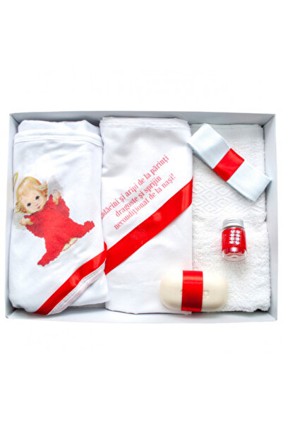 OEM Troșet botez 6 piese personalizat cu text cu imprimeu - "Rădăcini și Arip...