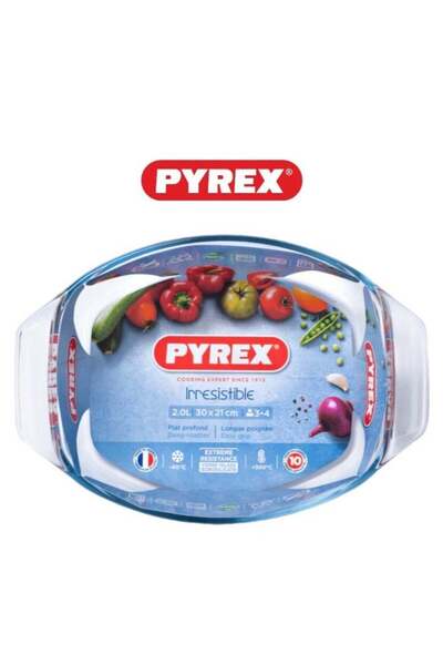 Generic PYREX Pyrex Irresistible Oval Roaster 2L - Versatile Borosilicate Glass Kitchen Essential Clear