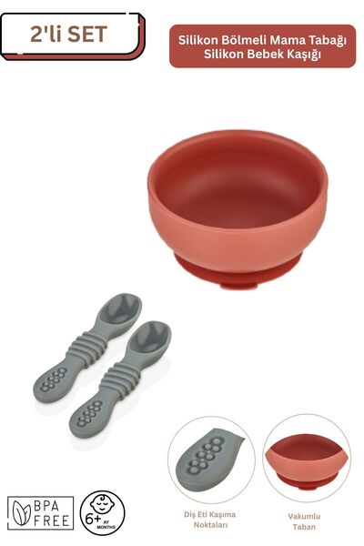 espashome 2-Piece Silicone Baby Feeding Set / Food Bowl / Feeding Spoon - Bri...