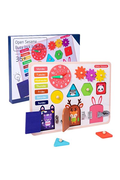 buz Tablă de activități senzoriale Montessori interactivă 5 în 1 cu încuietor...