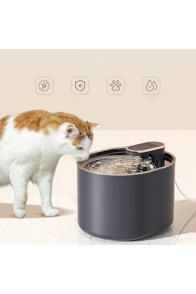 KESNUP Water fountain for cats and dogs, Black / Rose gold