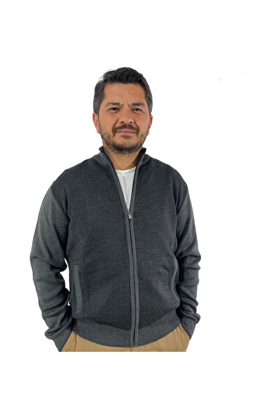 dcn giyim 1985 Ateş Çelik Knit Zippered Cardigan-491