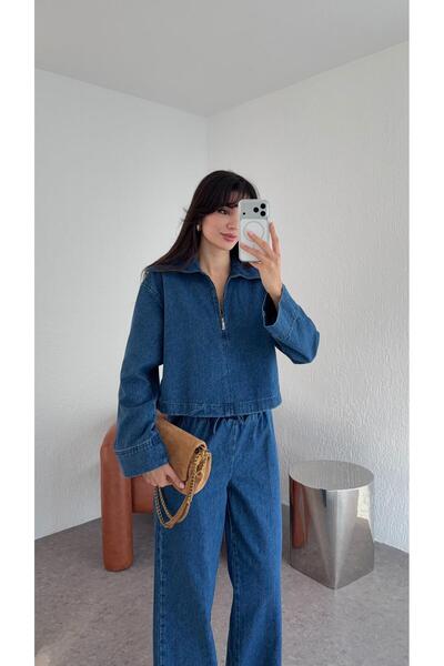 HAZELANNA بلوزة الدنيم انغلق