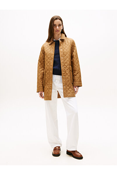 Tommy Hilfiger PADDED NYLON REG QUILTED COAT Kadın Kahverengi Parka - WW0WW46448