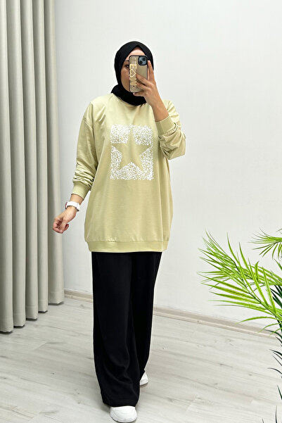 T Moda Store Tunica Ekrutex cu imprimeu cu stele, detaliată, din țesătură cu ...