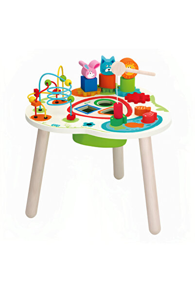 buz Masuta senzoriala pentru bebelusi, cu diverse activitati, din lemn, 46 x ...