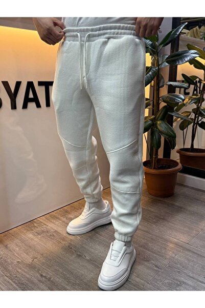 BYATA MENS STYLE Ανδρικό λευκό παντελόνι Jogger