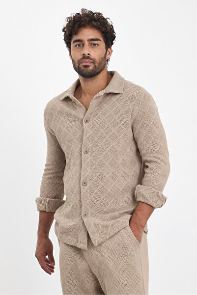 İLKCET MODA Men's Patterned Shirt Pants Bottom Top Set