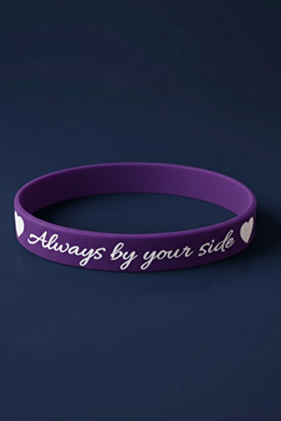İyyaKee Women Men Silicone Bracelet Always by Your Side Written Flexible Brac...