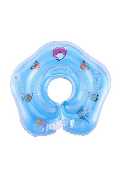 buz Baby neck float with colorful rattle balls, hypoallergenic, blue