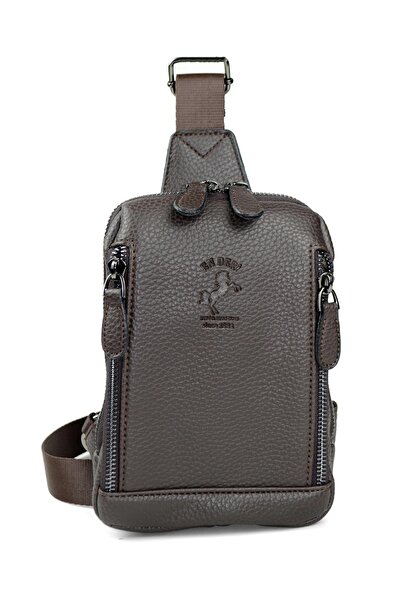 en deri Ανδρική μαύρη τσάντα ώμου με πολλές θήκες, τσάντα χιαστί