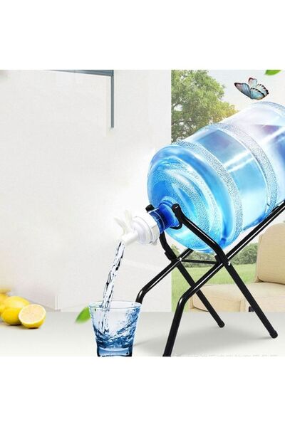 Generic حامل موزع مياه محمول مضاد للانزلاق، حامل إبريق مياه سعة 5 جالون، رف م...