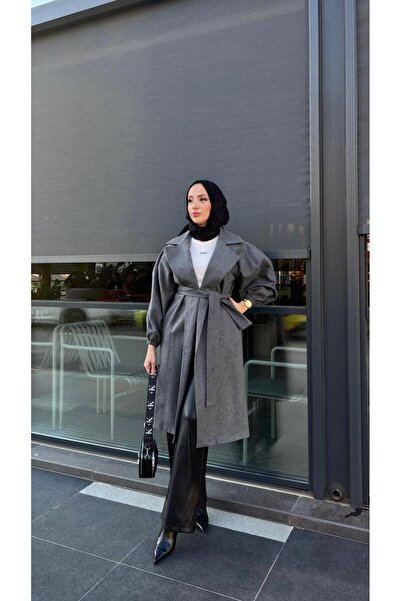 LAVIN TESETTUR Balon Kol Kadın Ara Boy Kaşe Kaban