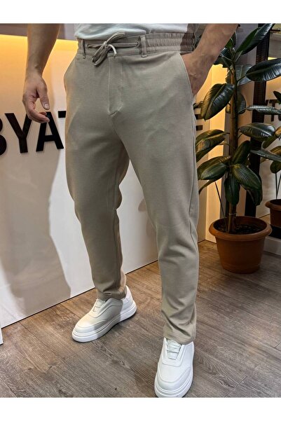 BYATA MENS STYLE Men's Elastic Waist Stretch Fabric Pants