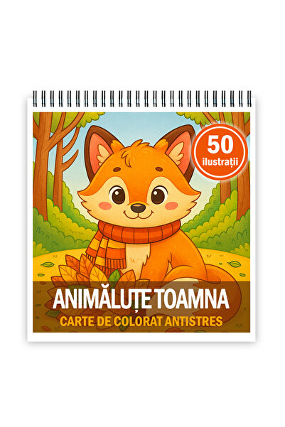 Legendary Gifts Carte de colorat, 50 de ilustrații Animale de toamnă, 106 pagini Format: A3