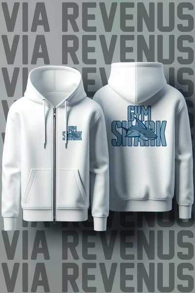 Vordevia Gym cu imprimeu Unisex 3 Thread K cu glugă Cardigan cu fermoar tricou