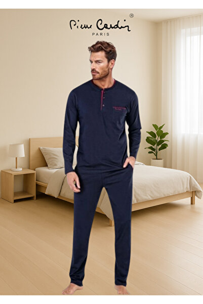 Pierre Cardin Men's Clothing 100% Cotton 3-Piece Boxed Robdöşambr & Long Sleeve Pajama Set (Modal Boxer Gift)